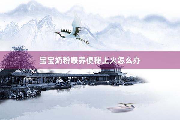宝宝奶粉喂养便秘上火怎么办